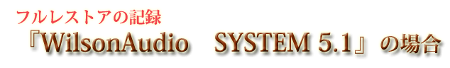 tXgA̋L^@wWilson Audio@SYSTEM 5.1x̏ꍇ